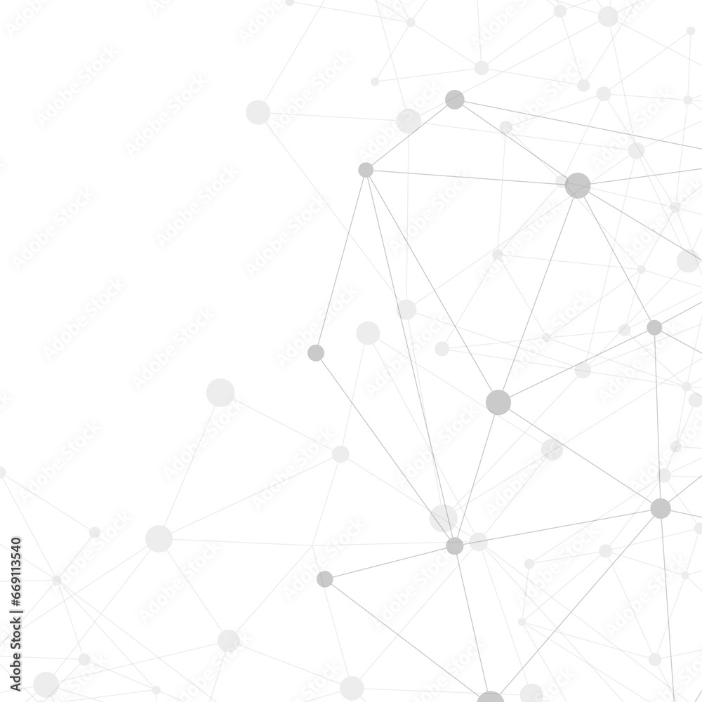 Poster polygonal mesh background. dot connection structure element