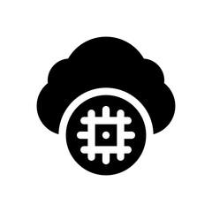 Obraz premium cloud computing glyph icon