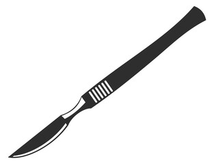 Scalpel black icon. Surgical blade tool symbol