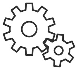 Gears line icon. Proccess symbol. System sign