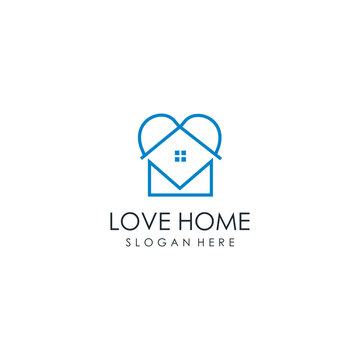 heart home logo design, home care.