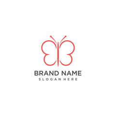 Obraz na płótnie Canvas Butterfly logo. Luxury line logotype design.
