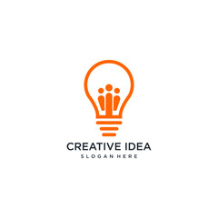 Light bulb logo design vector