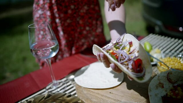 Homemade American soft shell beef tacos	
