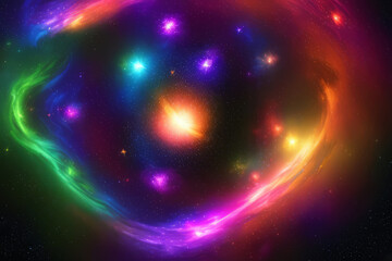 Colorful deep space galaxy cloud. Abstract nebula background. Stary night cosmos, star system, astronomy, black hole. Universe science background