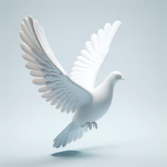 White dove 3d rendered with copy space, symbol of peace. ai generative