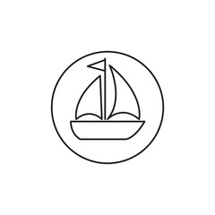 Boat, sail, sailing, ship, yacht icon, liner flat illustration on white background..eps