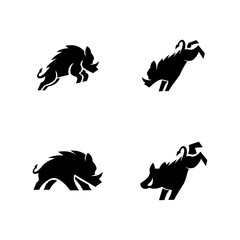 Boar logo icon design illustration