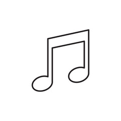 Audio music note icon.liner flat illustration on white background..eps
