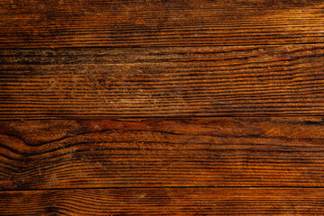 Old wood texture background, surface with old natural colored wood, top view. Grain table surface.