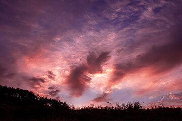 Fototapeta premium The beautiful sunrise time landscape and sky at dawn.