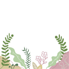 Abstract background with plants and leaves 