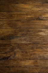 Old wood texture background, surface with old natural colored wood, top view. Grain table surface.