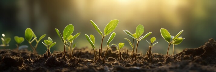 The growth of new tree sprouts in fertile soil generative ai