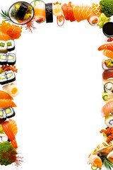Naklejka premium sushi frame border emptypage Whitebackground