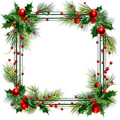 Obraz na płótnie Canvas Christmas frame border emptypage Whitebackground