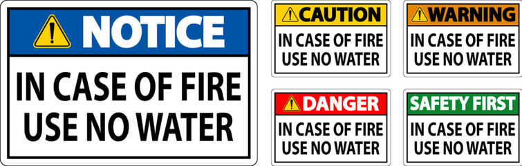 Danger Sign: Danger - In Case Of Fire Use No Water
