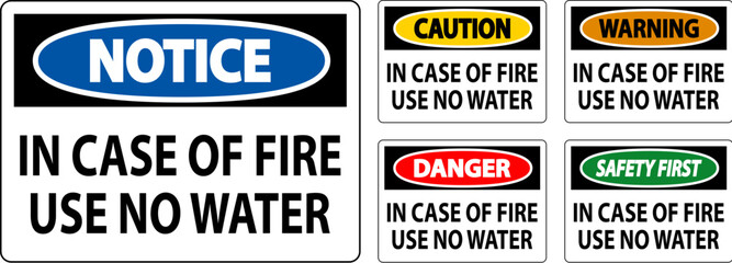 Danger Sign: Danger - In Case Of Fire Use No Water