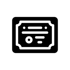 certificate glyph icon