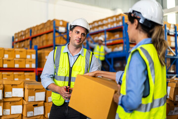 Engineer team cargo shipping order export and import, goods, factory ,warehouse ,international trade ,transportation ,cargo ship ,logistic, distribution at logistics center.business industry.