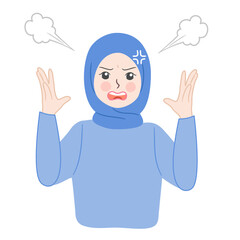muslim woman feeling angry