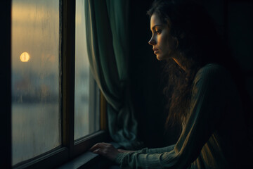 A person gazing out of a window, deep in contemplation