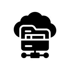 cloud folder glyph icon