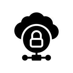 cloud lock glyph icon
