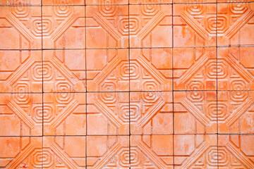 Background old vintage brick wall.