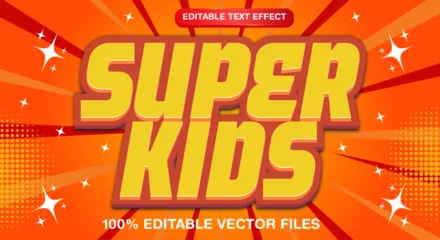 Fotobehang Super kids 3d text effect editable text effect © Easin Arafat