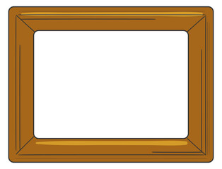 Wooden picture frame. Color doodle decorative border