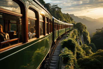 Train journeys picturesque nature and views , Mountain landscape