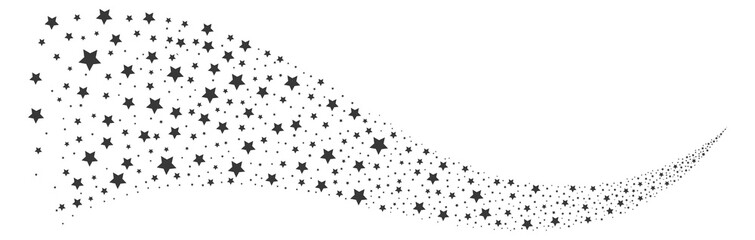 Star shape comet trail. Wavy decorative spray