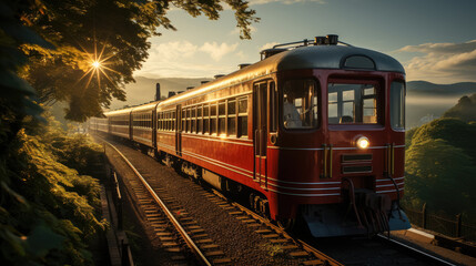 Fototapeta premium Train journeys picturesque nature and views , Mountain landscape