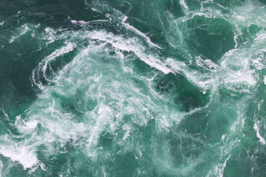 Straight down aerial shot of the Niagara Whirlpool, Niagara Falls, Canada