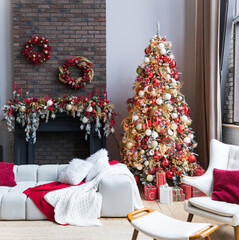 Christmas decoration in the house - 669129366
