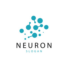 Neuron Logo, Neuron Nerve or Seaweed Vector Abstract Molecule Design, Template Illustration