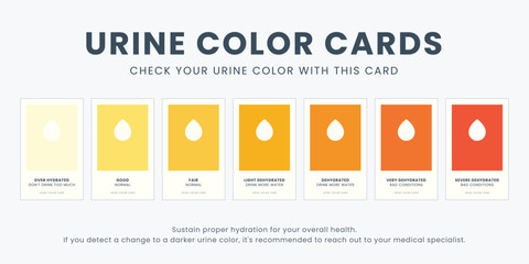 The Urine Color Cards. Isolated Vector Illustration