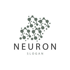Neuron Logo, Neuron Nerve or Seaweed Vector Abstract Molecule Design, Template Illustration