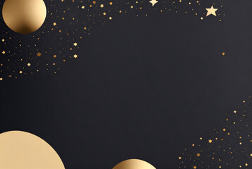 Dark abstract background with geometric shapes for presentation. AI