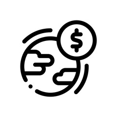 global economy line icon