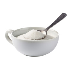 Fototapeta na wymiar White Sugar in a Bowl with Spoon