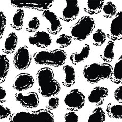 Black spots on white background seamless pattern
