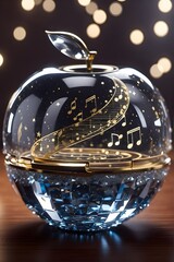 Music vibes inside the transparent apple