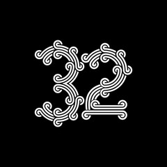 the logo consists of the number 2 and 3 combined. Outline and elegant.