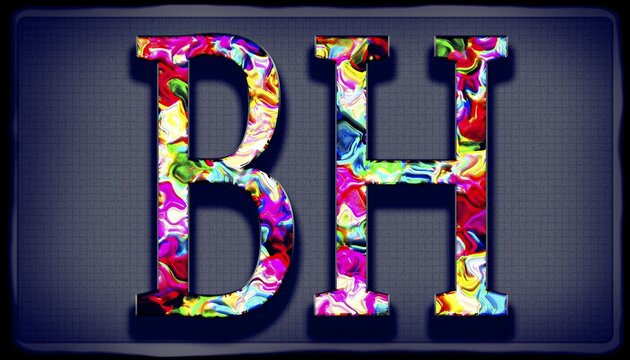 Double letter signature BH in an unique design named Painter rough