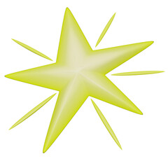 3d golden star