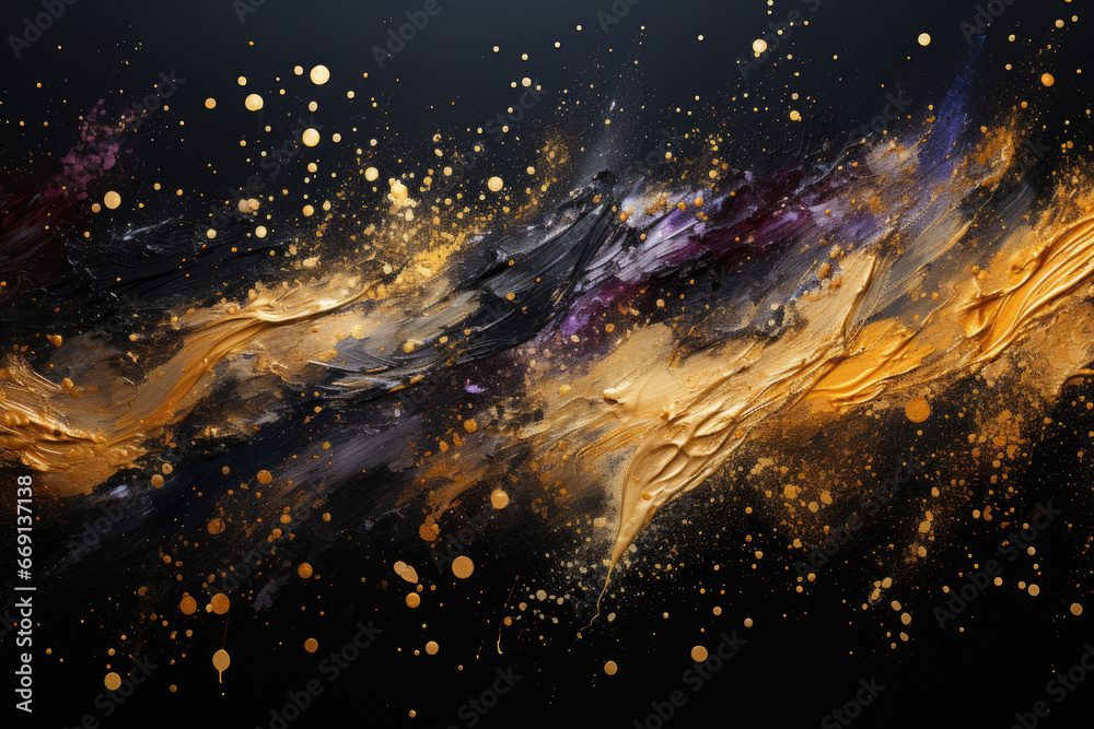 Poster abstract make up brush strokes on black background