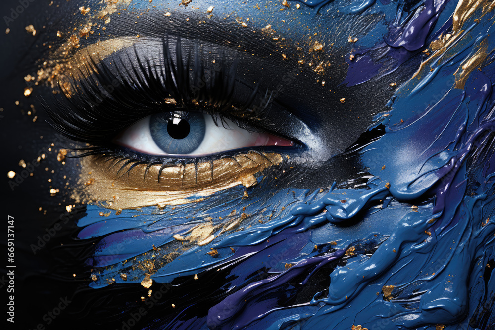 Poster eye with abstract make up