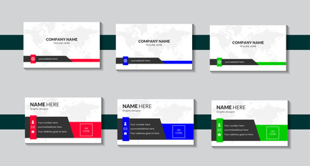 set of business cards with modern and unique design 